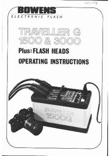 Bowens Ltd Traveller G System manual. Camera Instructions.